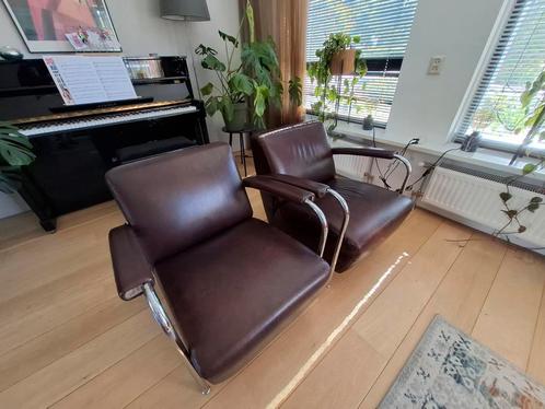 2x Leolux Scylla, donkerbr stevig Wapiti leer, incl bezorgen, Huis en Inrichting, Fauteuils, Zo goed als nieuw, Leer, 75 tot 100 cm