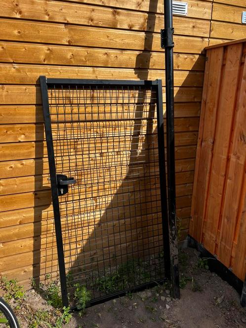 Zwarte tuinpoort 173 hoog, 90 cm breed Locinox, Tuin en Terras, Tuinpoorten, Zo goed als nieuw, Draaipoort, IJzer, 150 tot 200 cm
