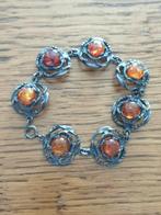 Mooie oude zilveren armband met barnsteen, Sieraden, Tassen en Uiterlijk, Antieke sieraden, Verzenden