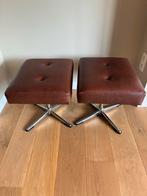 Vintage Skai Lederen Krukjes - 2 beschikbaar, Ophalen, Minder dan 50 cm, Gebruikt, Metaal