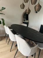 Zitmaxx ovaal ovale eettafel mangohout zwart 200x80cm, Huis en Inrichting, Tafels | Eettafels, 200 cm of meer, Zo goed als nieuw