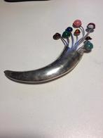 zilveren broche handgemaakt, Gebruikt, Verzenden, Met edelsteen, Zilver