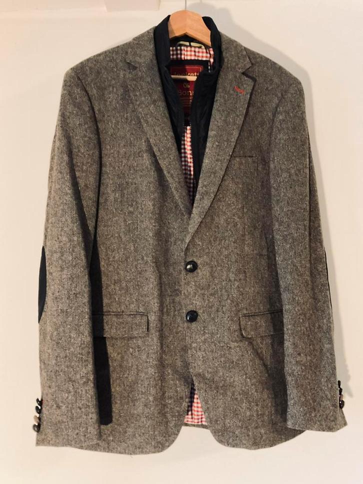 Jackett & Sons Colbert/Jasje. Grijs, maat 98. Met extra rits, Kleding | Heren, Kostuums en Colberts, Zo goed als nieuw, Overige maten