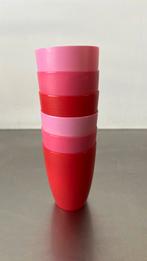 Bekers ikea 6 stuks roze/rood, Huis en Inrichting, Ophalen of Verzenden, Gebruikt, Rood, Beker of Kan