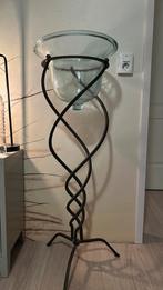 Standaard met glazen vaas, Huis en Inrichting, Woonaccessoires | Zuilen en Pilaren, Ophalen, Zo goed als nieuw