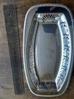 Verzilverde serveerschaal met opengewerkte rand, Antiek en Kunst, Ophalen of Verzenden