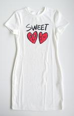 Witte Valentijnsjurk met hartjes maat m, Kleding | Dames, Maat 38/40 (M), On-line, Wit, Nieuw