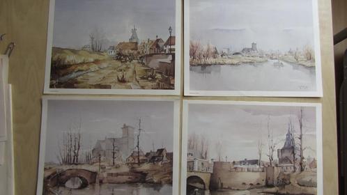 Aquarellen Elburg-Doornspijk-Oostendorp, Antiek en Kunst, Kunst | Overige Kunst, Ophalen of Verzenden