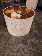 Ikea Nymo lamp 44cm kap wit met goud compleet, 25 tot 50 cm, Wit, Rond, Ophalen of Verzenden