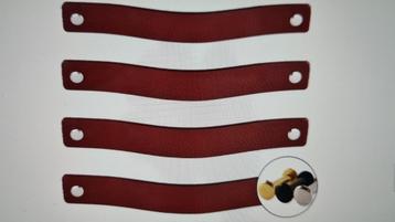 Leren handgreep - Cognac - 6 stuks - 20 x 2,5 cm beschikbaar voor biedingen