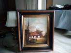 Schilderij: Huisje met rieten, Ophalen of Verzenden
