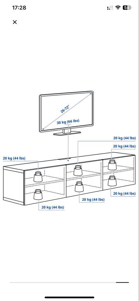 Witte Bestå TV Meubel van IKEA, Huis en Inrichting, Kasten | Televisiemeubels, Gebruikt, Minder dan 100 cm, 150 tot 200 cm, 25 tot 50 cm