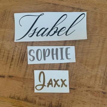 Naam sticker voor traktatie of decoratie beschikbaar voor biedingen