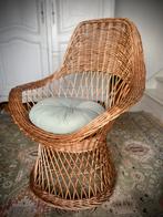 Vintage bohemian rotan rieten stoel fauteul kuipstoel, Huis en Inrichting, Ophalen, Zo goed als nieuw, Overige kleuren, Eén