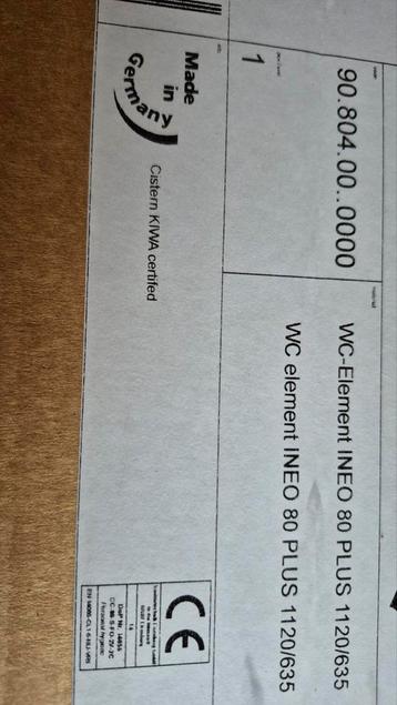 Sanit Ineo 80 Inbouwreservoir + Wit Bedieningspaneel  nieuw beschikbaar voor biedingen