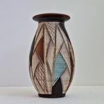 Vintage Vaas Sgrafitto sawa van Ritz keramiek jaren '60, Huis en Inrichting, Woonaccessoires | Vazen, Overige kleuren, Aardewerk of Porselein
