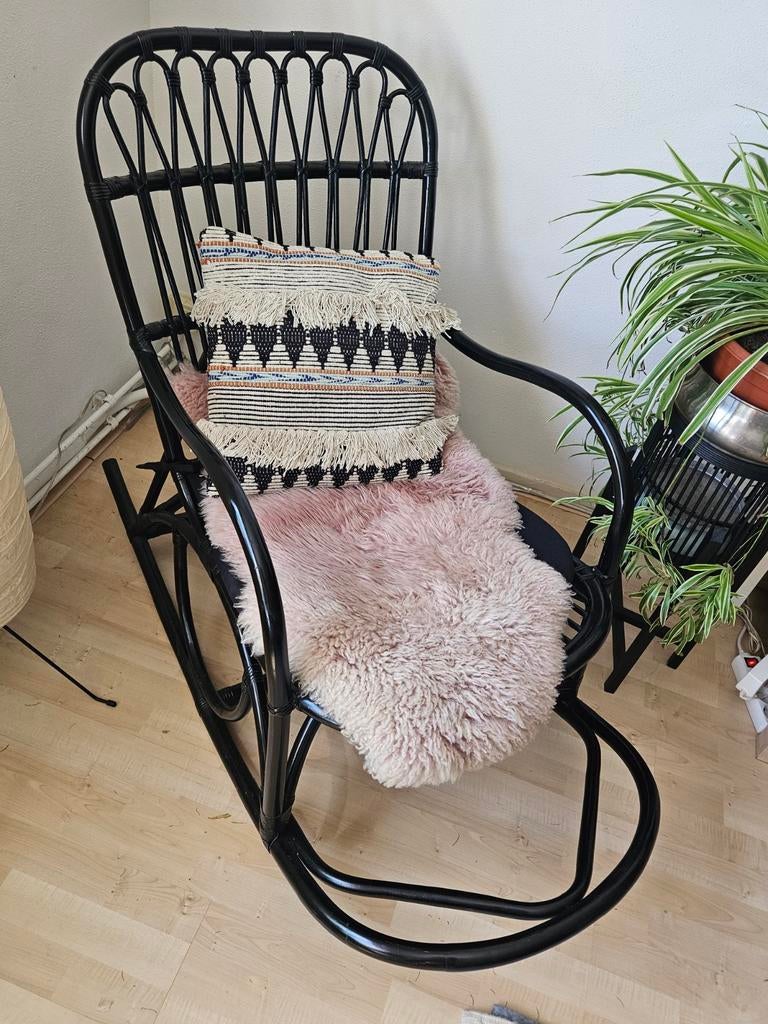 vidaXL Schommelbank 63x62x40 cm poly rattan zwart