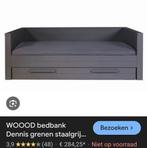 Woood bedbank Dennis, staalgrijs, 1 persoons, Kinderen en Baby's, Kinderkamer | Bedden, Ophalen, Gebruikt, 180 cm of meer, 85 tot 100 cm
