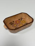 Vintage keramieken ovenschaaltje jaren ’70 bloemenprint, Antiek en Kunst, Ophalen of Verzenden