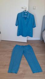 Blouse/jasje met broek blauw mt 44, Ophalen of Verzenden, Zo goed als nieuw, Maat 42/44 (L), Blauw