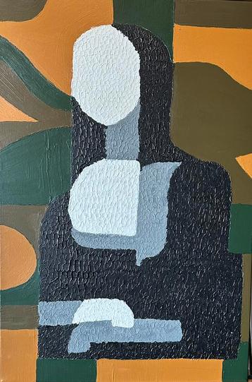 Valera- Abstract “ Mona Lisa”- Handgeschilderd- Uniek beschikbaar voor biedingen