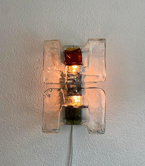 Vintage set AV Mazzega wandlamp 70’s (5X), Huis en Inrichting, Lampen | Wandlampen, Zo goed als nieuw, Glas, Metaal, Ophalen of Verzenden