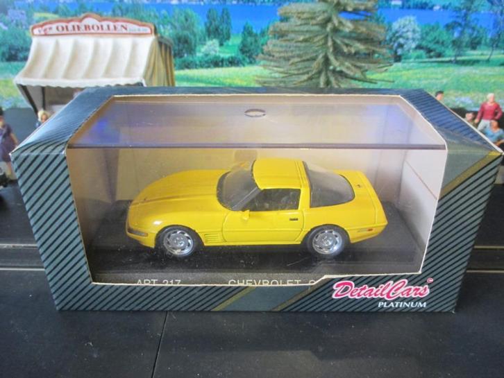 1/43 Chevrolet Corvette C4 Coupe - Detail Cars #217 geel, Hobby en Vrije tijd, Modelauto's | 1:43, Zo goed als nieuw, Auto, Overige merken
