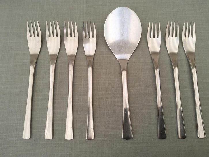 Gero Zilmeta 519 Flamenco - Dessertvorken en 2 x Taartschep, Antiek en Kunst, Antiek | Bestek, Ophalen of Verzenden