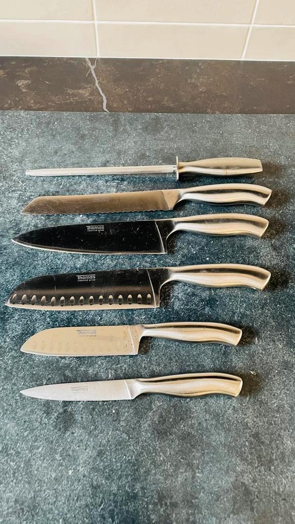 Thomas Messenset - Complete Keukenmessen Set, Huis en Inrichting, Keuken | Bestek, Gebruikt, Bestekset, Rvs of Chroom, Vaatwasserbestendig