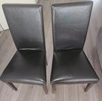 4 leren eetkamerstoelen, Huis en Inrichting, Ophalen of Verzenden, Zo goed als nieuw