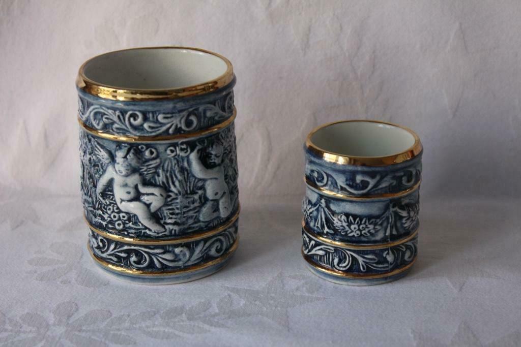 Vintage Capodimonte majolica potjes gemerkt, Ophalen of Verzenden