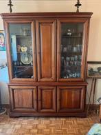 Kersenhouten vitrinekast met glas, Ophalen, 200 cm of meer, Klassiek, 150 tot 200 cm