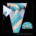 Dennis Gadgets: 100 % zijden stropdas ( 3 delig !! ) DG 3087, Nieuw, Met patroon, Blauw, Ophalen