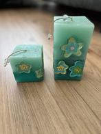 Set decoratieve kaarsen – groen/blauw – in goede staat, Verzamelen, Ophalen, Zo goed als nieuw, Poppenhuis