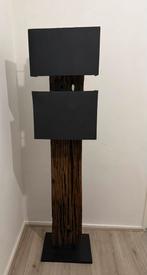 Unieke lamp van biels met 2 kappen., Ophalen, Gebruikt, Metaal, 100 tot 150 cm