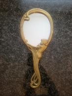 art nouveau messing brass hand spiegel, Ophalen of Verzenden, Ovaal, Minder dan 50 cm, Minder dan 100 cm