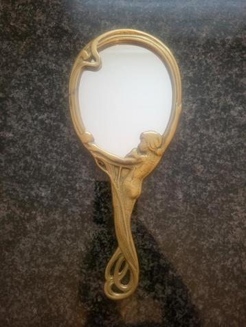 art nouveau messing brass hand spiegel beschikbaar voor biedingen