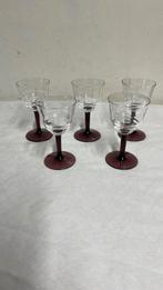 5 stuks Antieke borrelglaasjes van Kristalunie Maastricht, Antiek en Kunst, Antiek | Glas en Kristal, Ophalen of Verzenden
