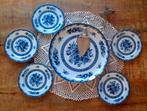 Blue Rose taart set; gebaksbordjes 12x en taart schaal, Ophalen