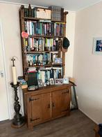 Eiken boekenkast met deurtjes en opbouw, Ophalen of Verzenden