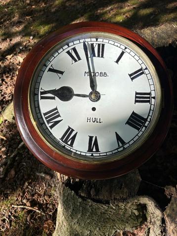 Engelse pub klok met snek ca 1880 gesigneerd M. Cobb in Hull beschikbaar voor biedingen