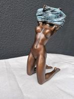 schitterend art deco meisje naakt brons, Ophalen of Verzenden