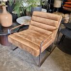 Fauteuil Bansud Velvet Bruin van Light & Living, Huis en Inrichting, Fauteuils, Ophalen, Minder dan 75 cm, Nieuw, Metaal