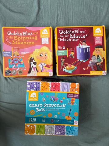 3x Goldie Blox Sets: Spinning, Movie & Craft-struction beschikbaar voor biedingen