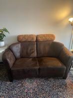 2-zitsbank, leer, gebruikt maar nog prima, Ophalen, Gebruikt, Tweepersoons, Rechte bank