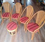 Vintage Set Boho Manou Stoelen + Krukje, Huis en Inrichting, Stoelen, Ophalen, Gebruikt, Bruin, Twee