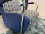 Als nieuw Leolux Scylla Fauteuils Hoog stof leer Stoel Blauw, Huis en Inrichting, Fauteuils, Leolux, 75 tot 100 cm, Ophalen of Verzenden