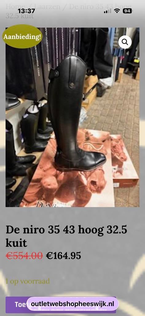 De niro rijlaarzen 35, Dieren en Toebehoren, Paardrijkleding, Nieuw, Outlet, Outlet, Outlet