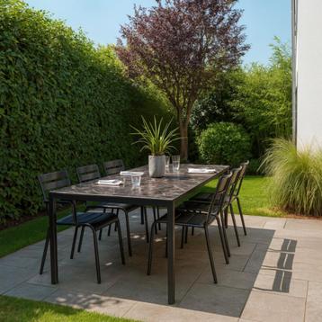 HPL horeca terras tafelbladen zwart marmer 220x90cm  619 beschikbaar voor biedingen