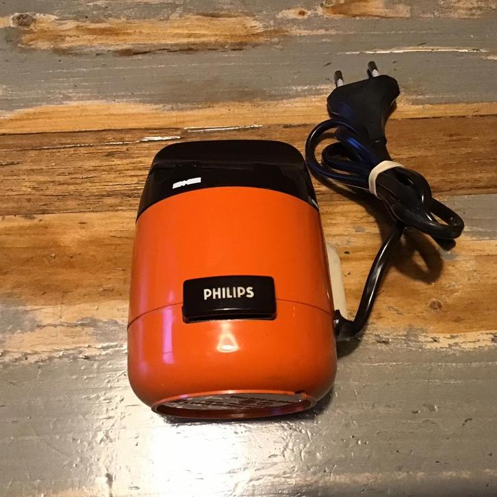 Vintage oranje Philips messenslijper type HR 2503 S, Verzamelen, Elektronische Apparatuur, Overige typen, Ophalen